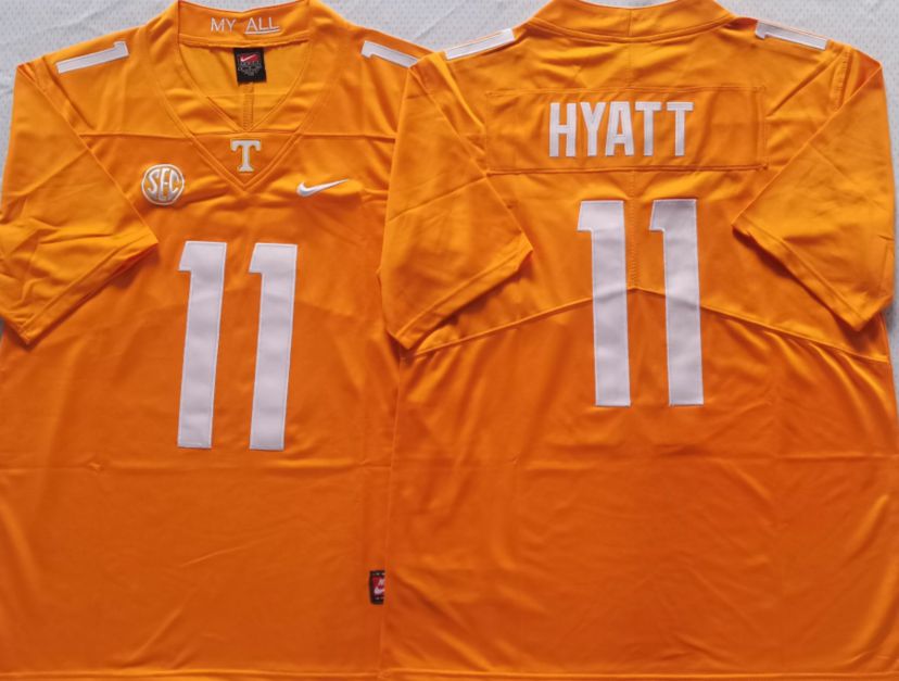 Men Tennessee Volunteers #11 Hyatt Yellow Nike 2025 NCAA Jersey->ncaa teams->NCAA Jersey